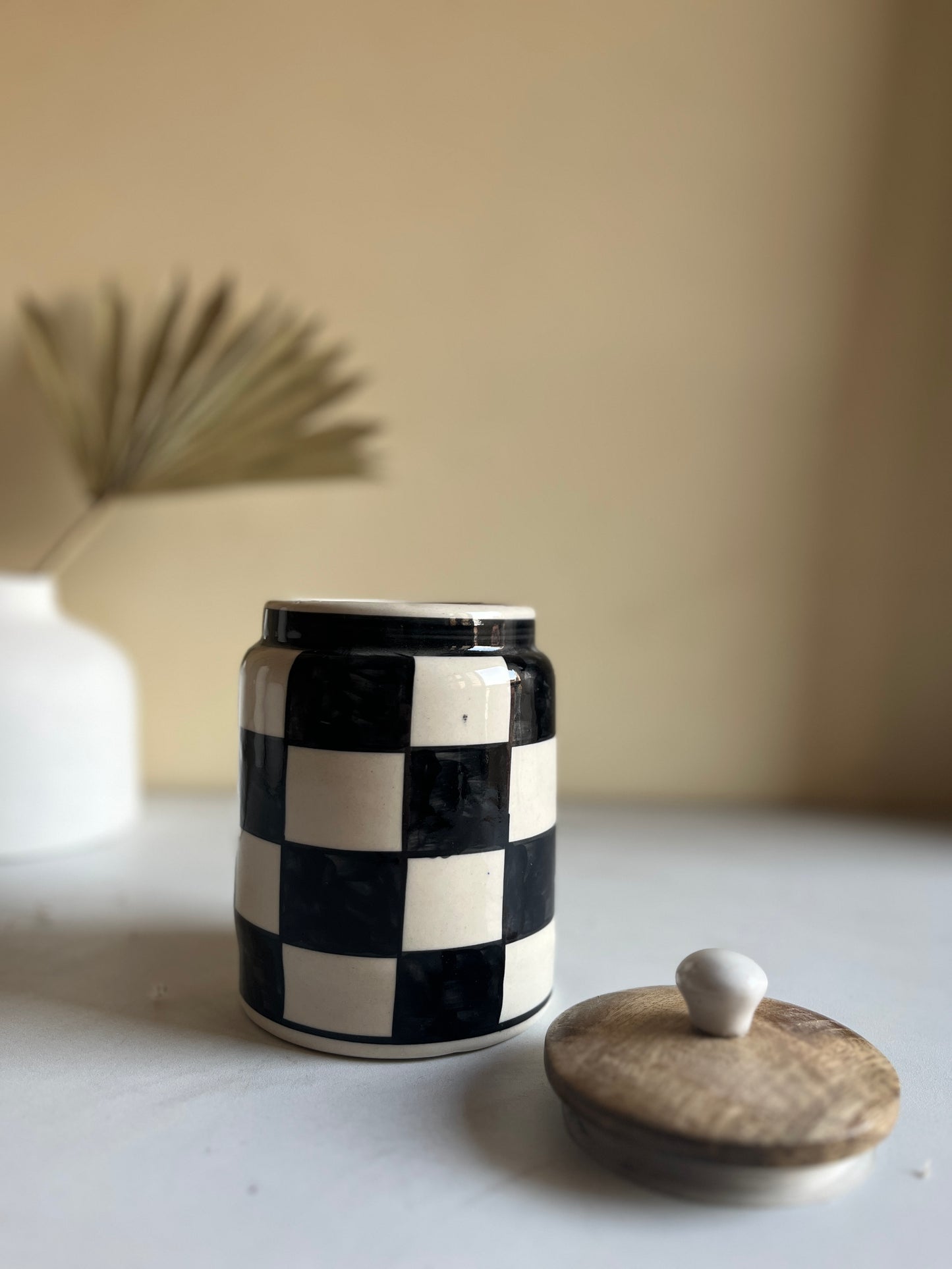 Black Check Airtight Jar
