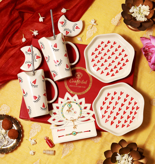 Red Love Rakhi Hamper