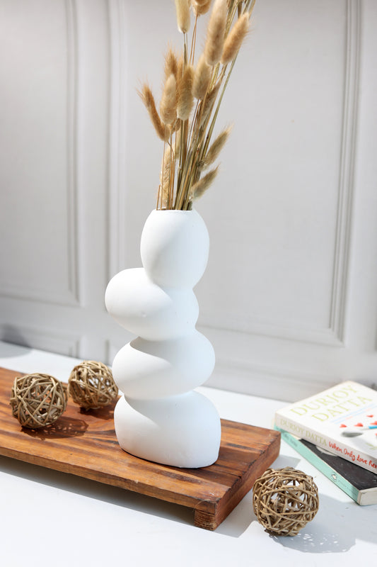 Pebble/Stone Vase (White)