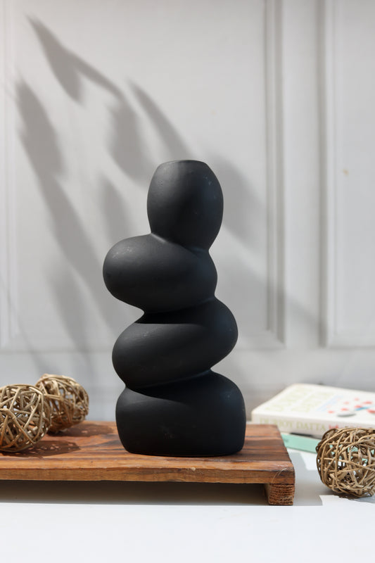 Pebble/Stone Vase (Black)