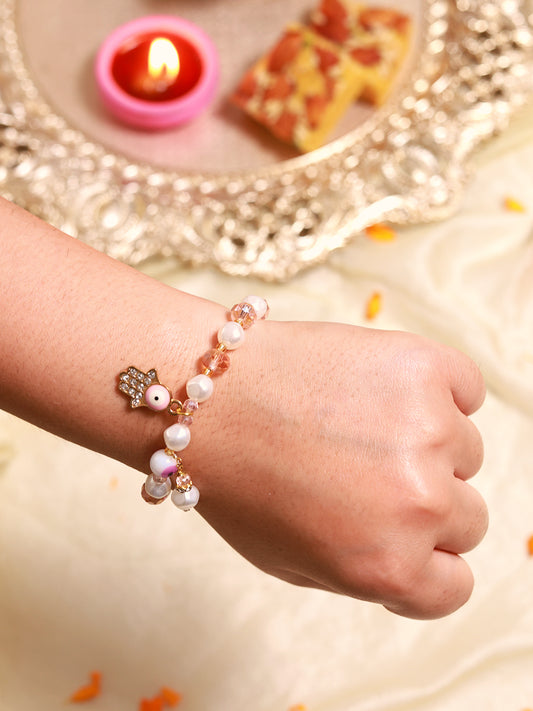 Evil Eye Charm Bracelet (Pink)