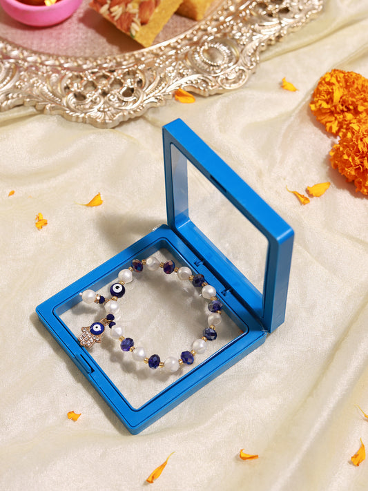 Evil Eye Charm Bracelet (Dark Blue)