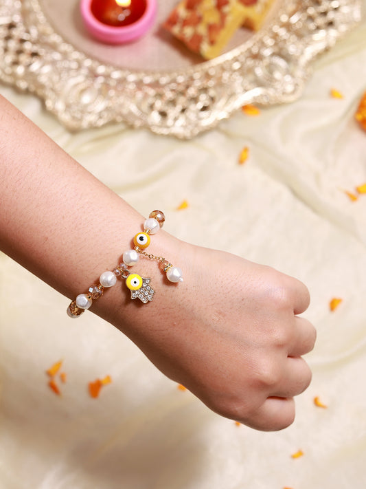 Evil Eye Charm Bracelet (Yellow)