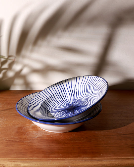 Blue Strokes Pasta Plate