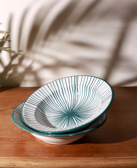 Green Strokes Pasta Plate