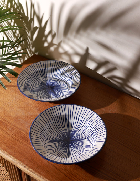 Blue Strokes Pasta Plate