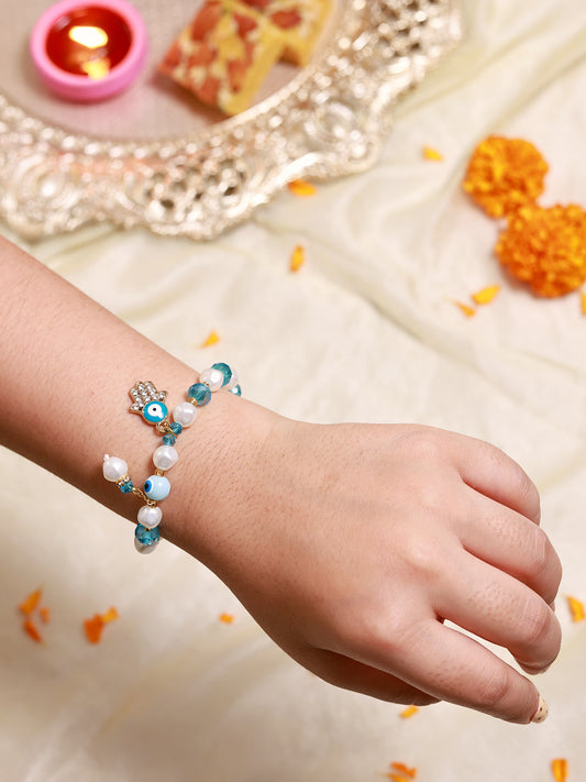 Evil Eye Charm Bracelet (Light Blue)