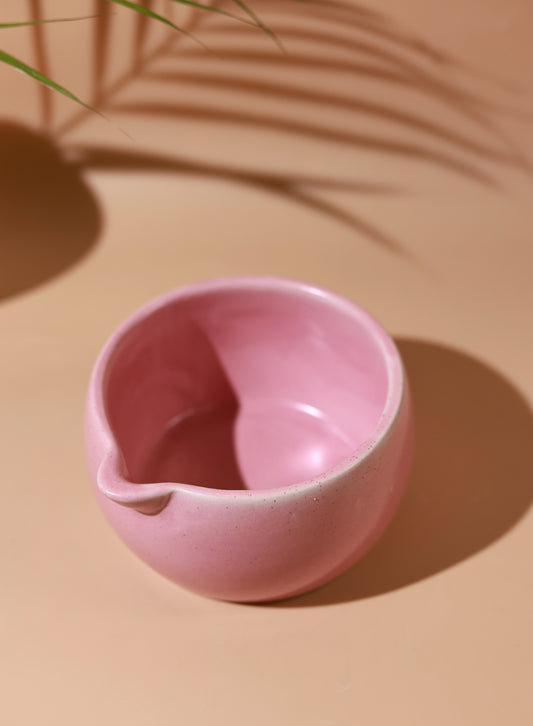 Solid Pink Matcha Bowl & Whisk Holder Set
