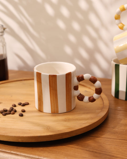 Striped Mug- Brown
