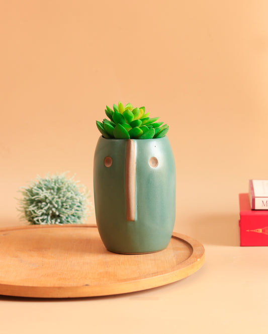 Quirky Face Planter (Green)