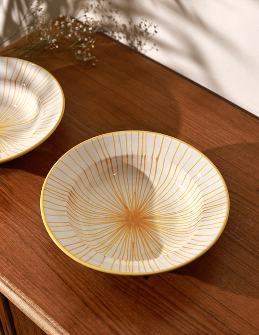 Yellow Strokes Pasta Plate