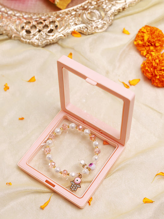 Evil Eye Charm Bracelet (Pink)