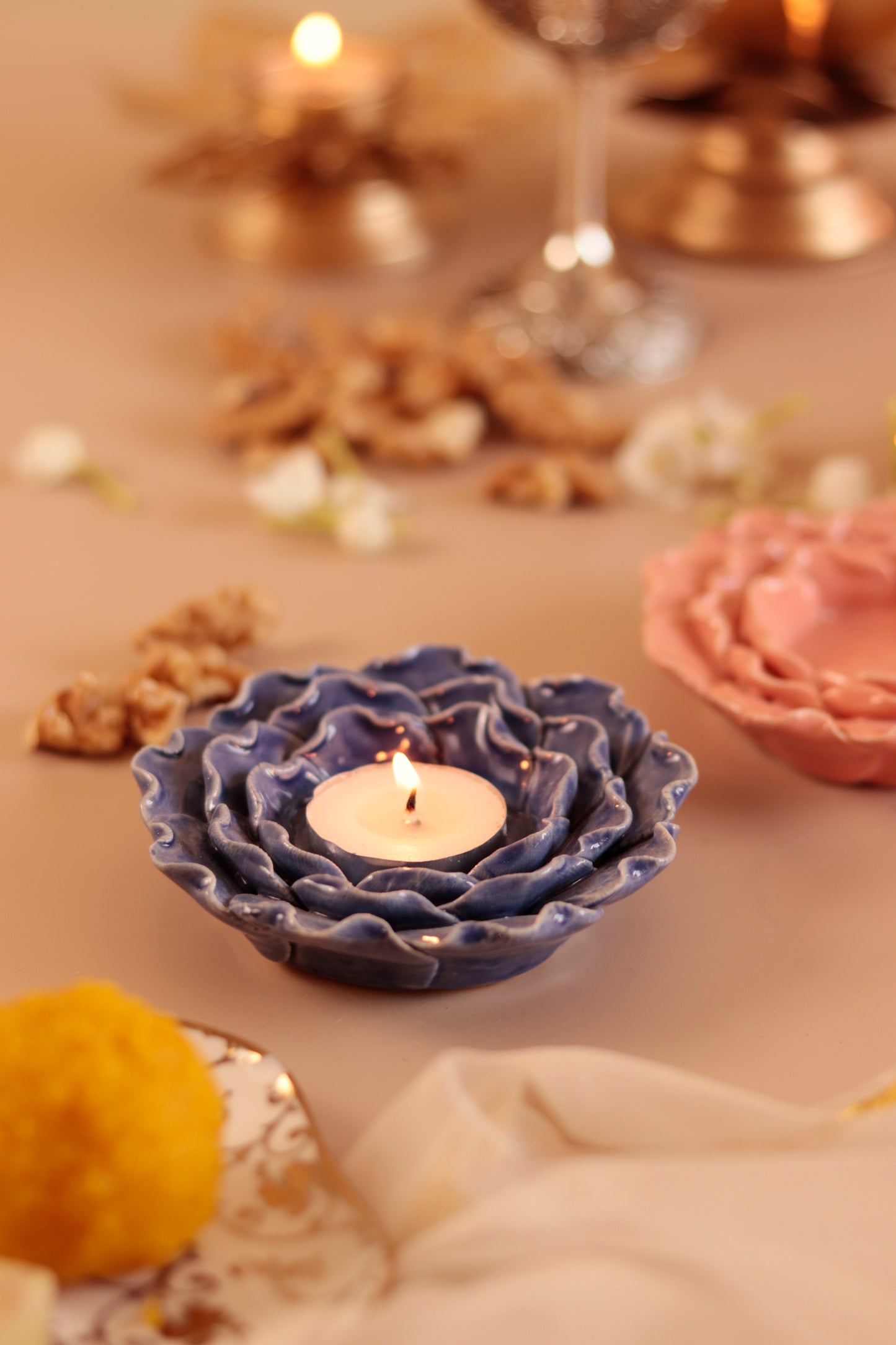 Flower Petal diya/Tea Light Holder (Set of 6)