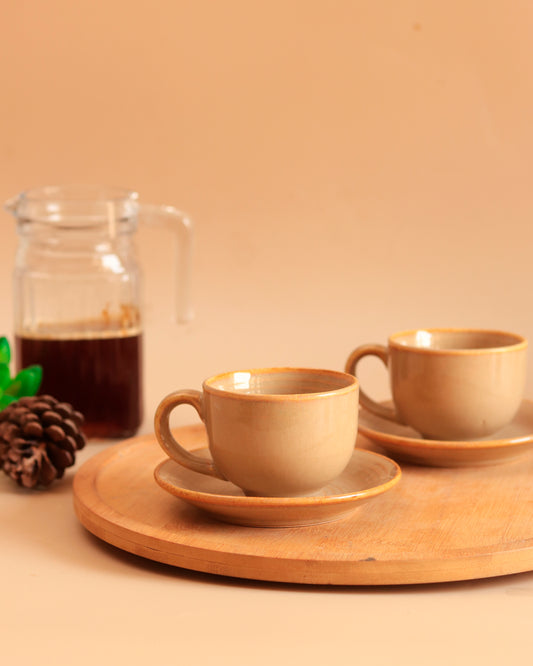 Classic Beige Cup & Saucer Set