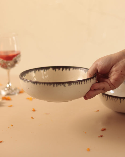 Black Rim Pasta Bowl