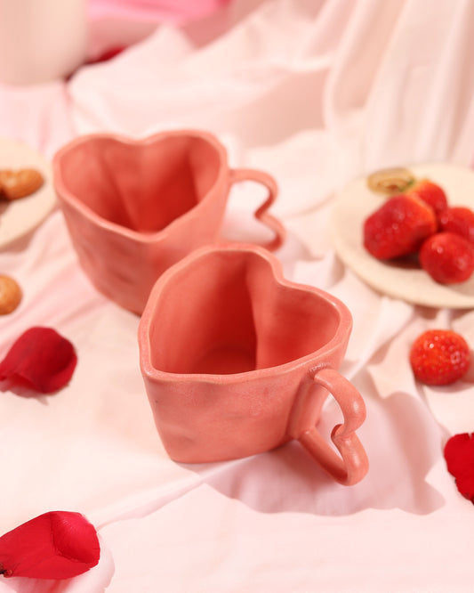 Pink Heart Shaped Mug