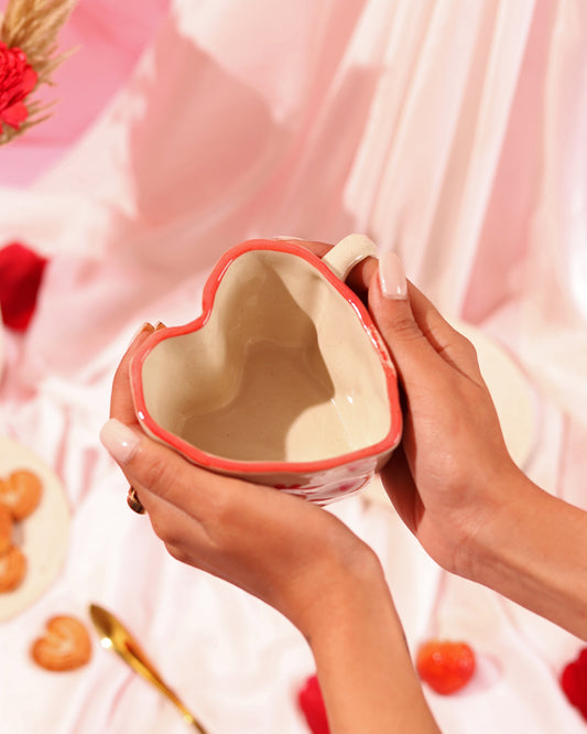 Red Heart Shaped Mug