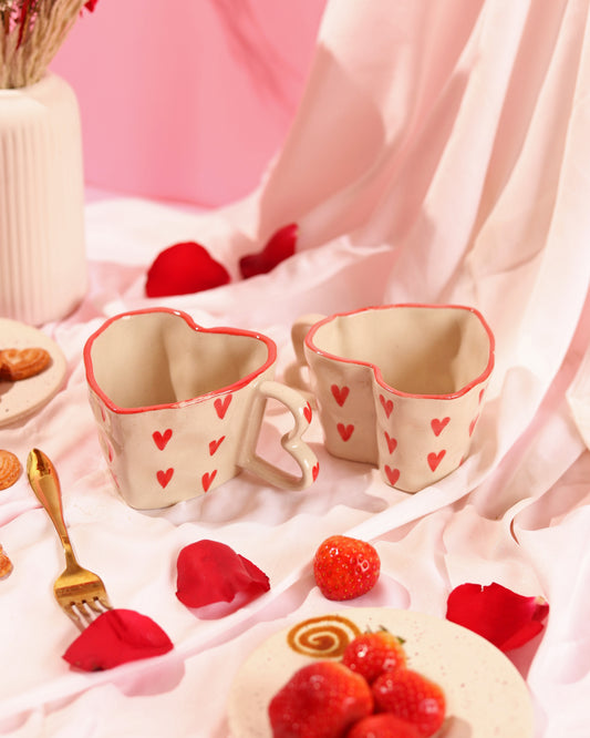Red Heart Shaped Mug