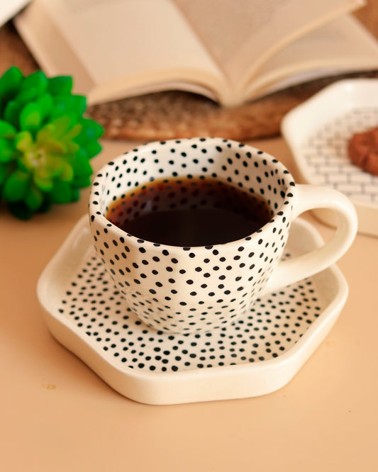 Black Polka Dot Breakfast Set