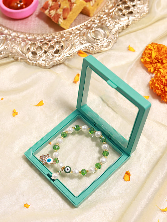 Evil Eye Charm Bracelet (Green)