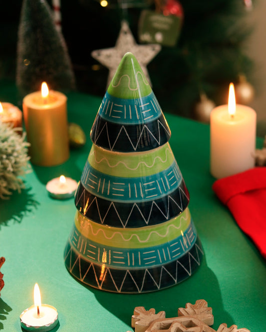 Green Ceramic Christmas Cone