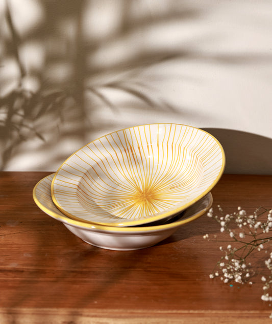 Yellow Strokes Pasta Plate