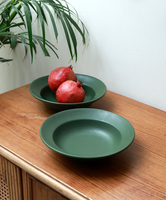 Green Solid Pasta Plate