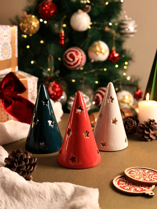 Christmas Cone Candle Holder- Set of 3