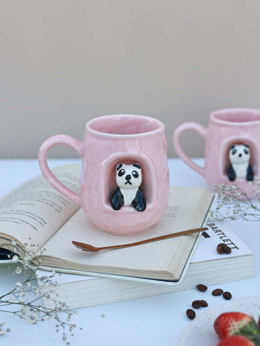 Peekaboo Panda Mug(Pink)
