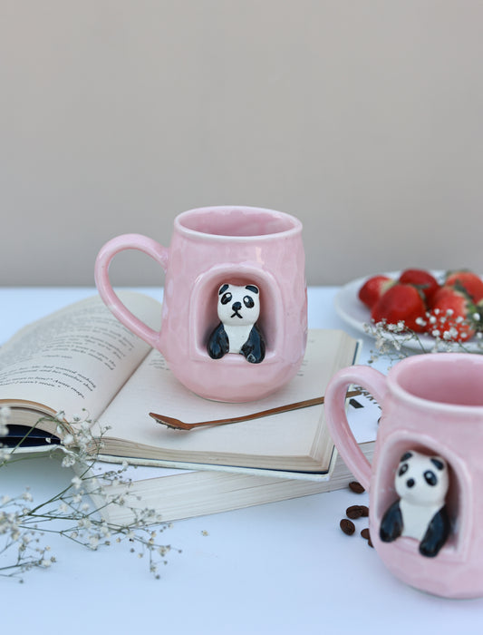Peekaboo Panda Mug(Pink)