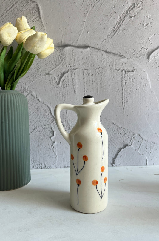 Hand Painted Oil Dispenser Bottle- Flower