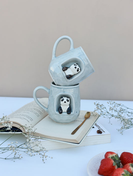 Peekaboo Panda Mug(Grey)