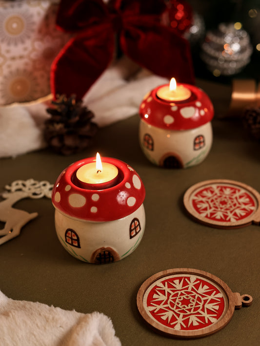 Handpainted House Tealight Holder