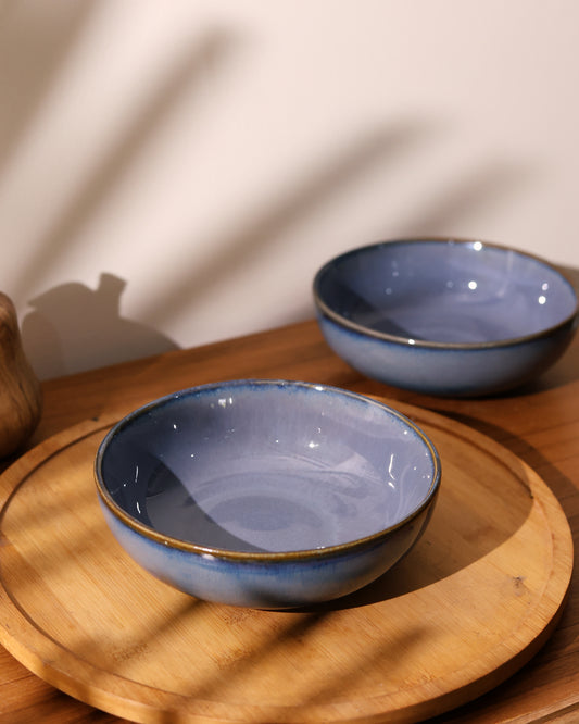 Metallic Blue Pasta Bowl