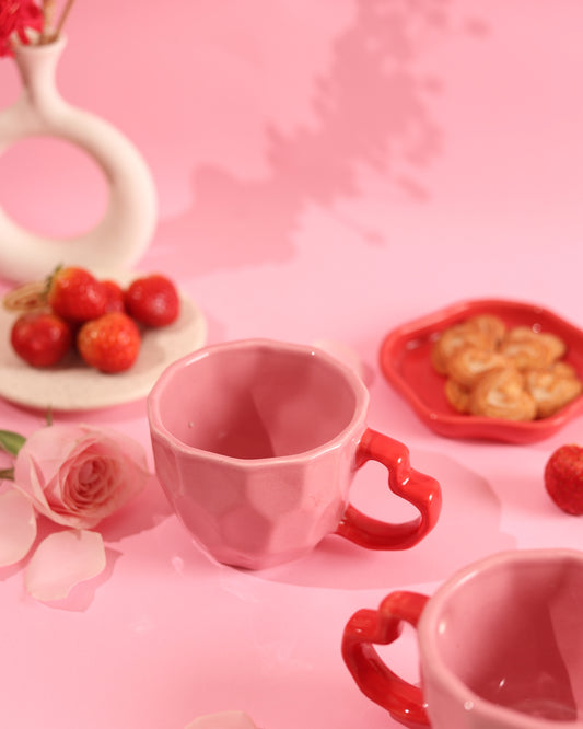 Blushing Heart Handle Mug