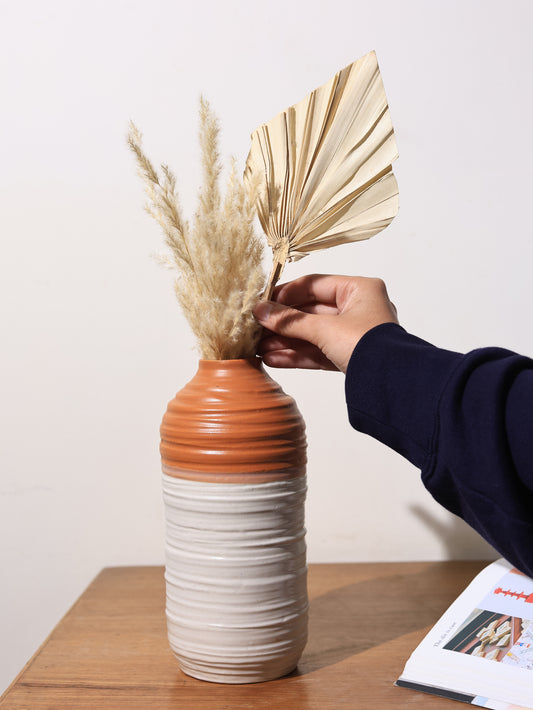 Rustic Duo Tone Swirl Vase