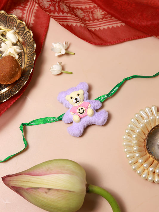 Teddy Bear Kids Rakhi (Purple-Pink)