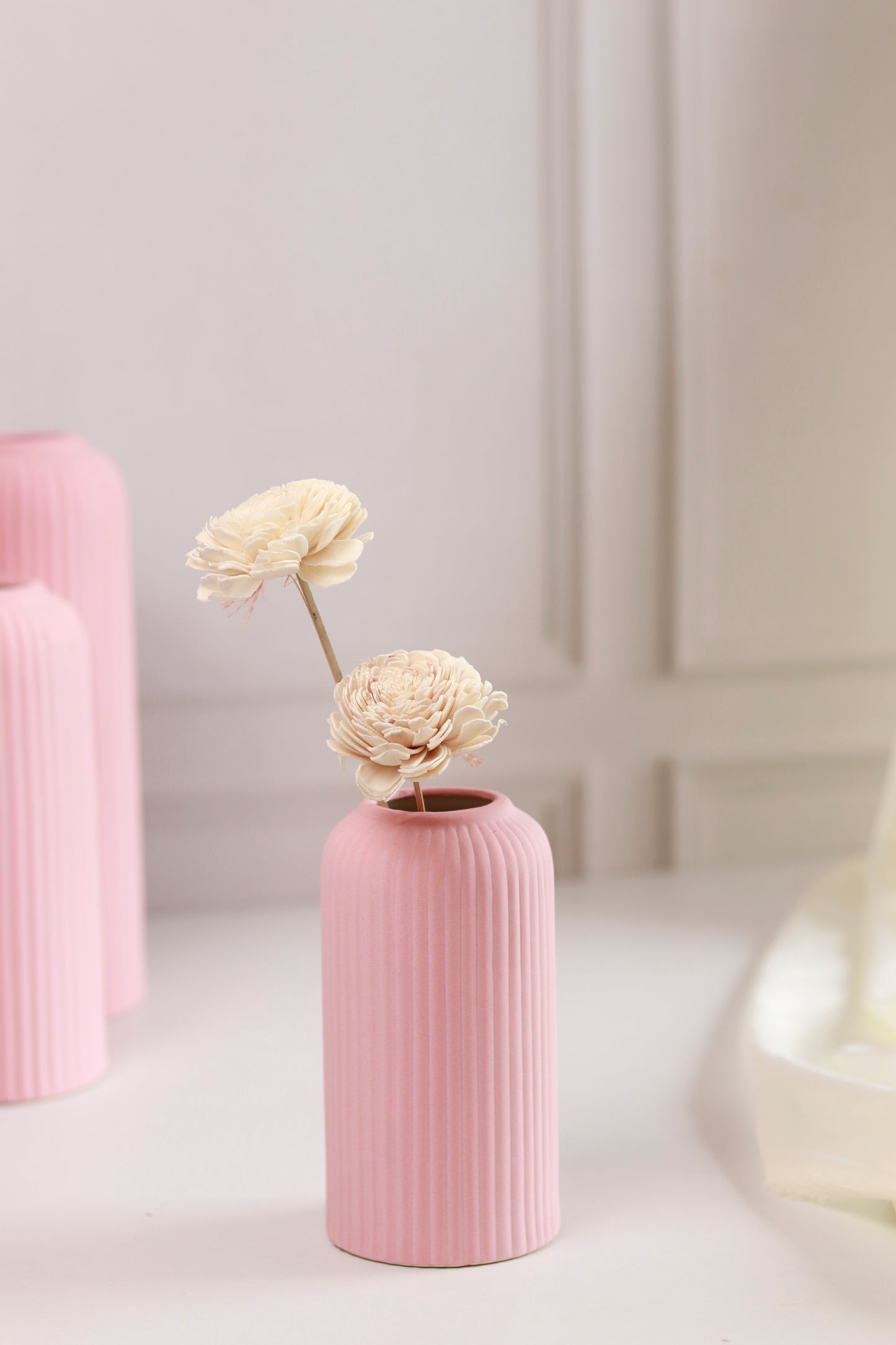 Ribbed Vases Combo of 5 (Assorted)