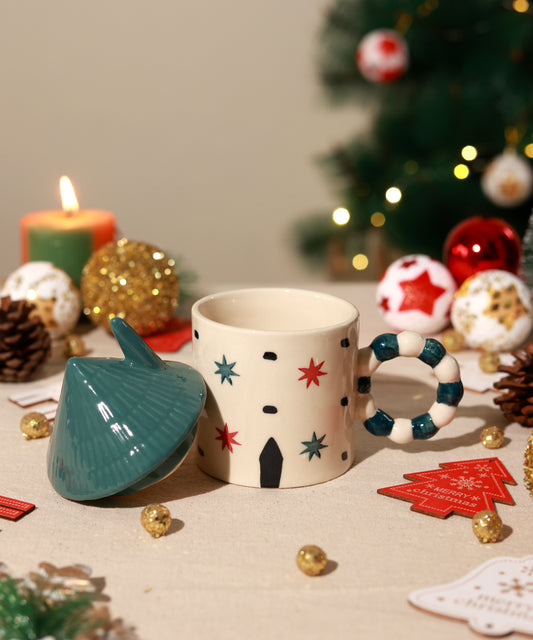 Green Hut Mug with lid
