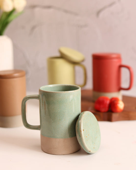 Green Terrace Coffee Mug with Lid