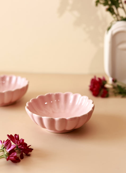 Pink Flower Dessert Bowl