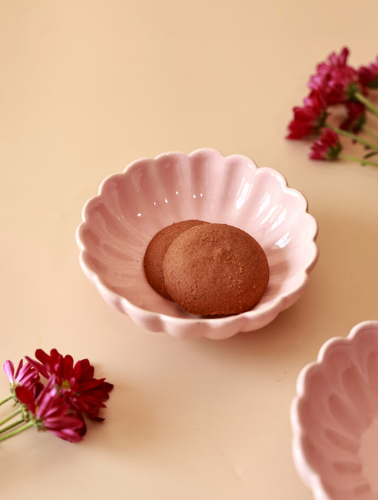 Pink Flower Dessert Bowl