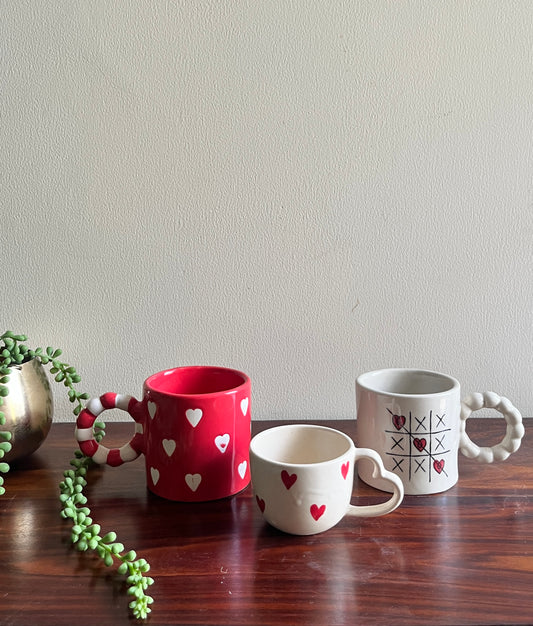 Set of 3 Heart Mugs