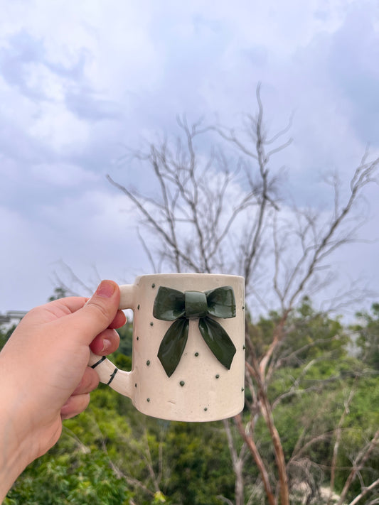 3D Green Bow Mug