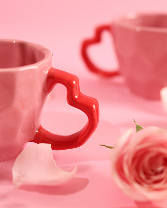 Blushing Heart Handle Mug