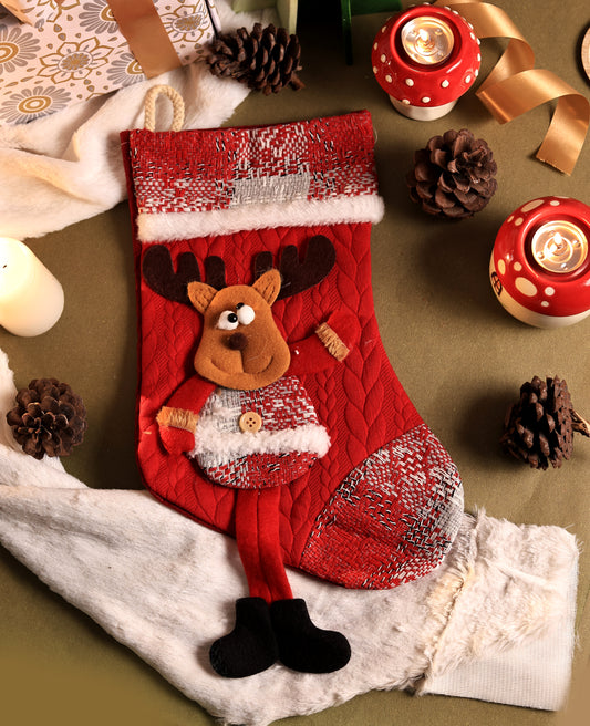 Winter Red Santa Sock