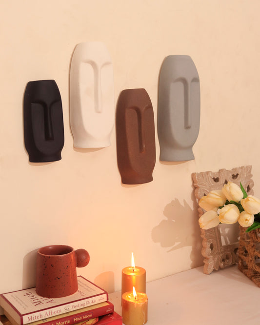 Abstract Face Wall Mask- Assorted (Set of 4)