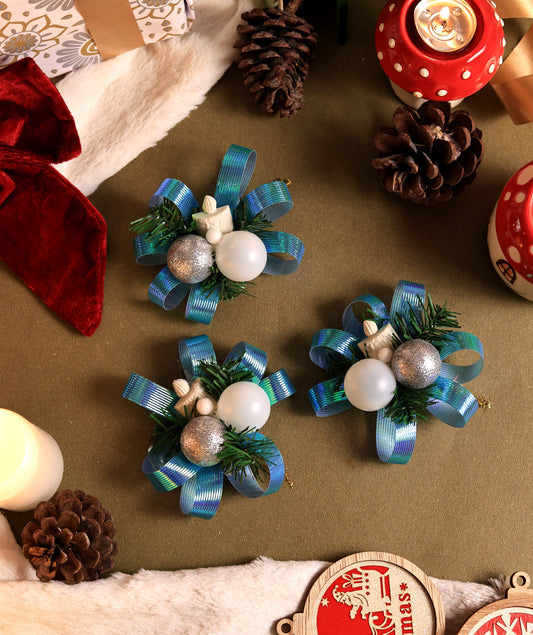 Icy Blue Bauble Cluster Ornament (Pack of 3)