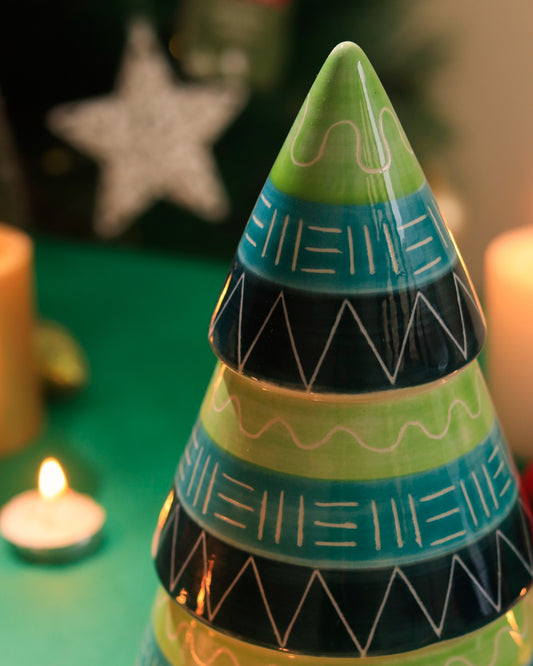 Green Ceramic Christmas Cone