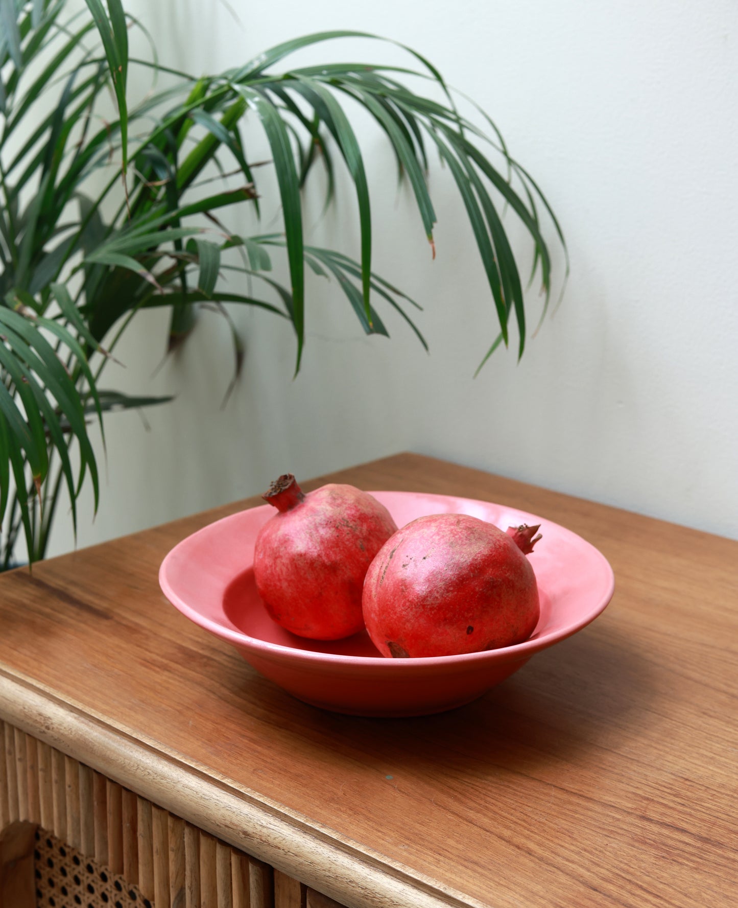 Pink Solid Pasta Plate